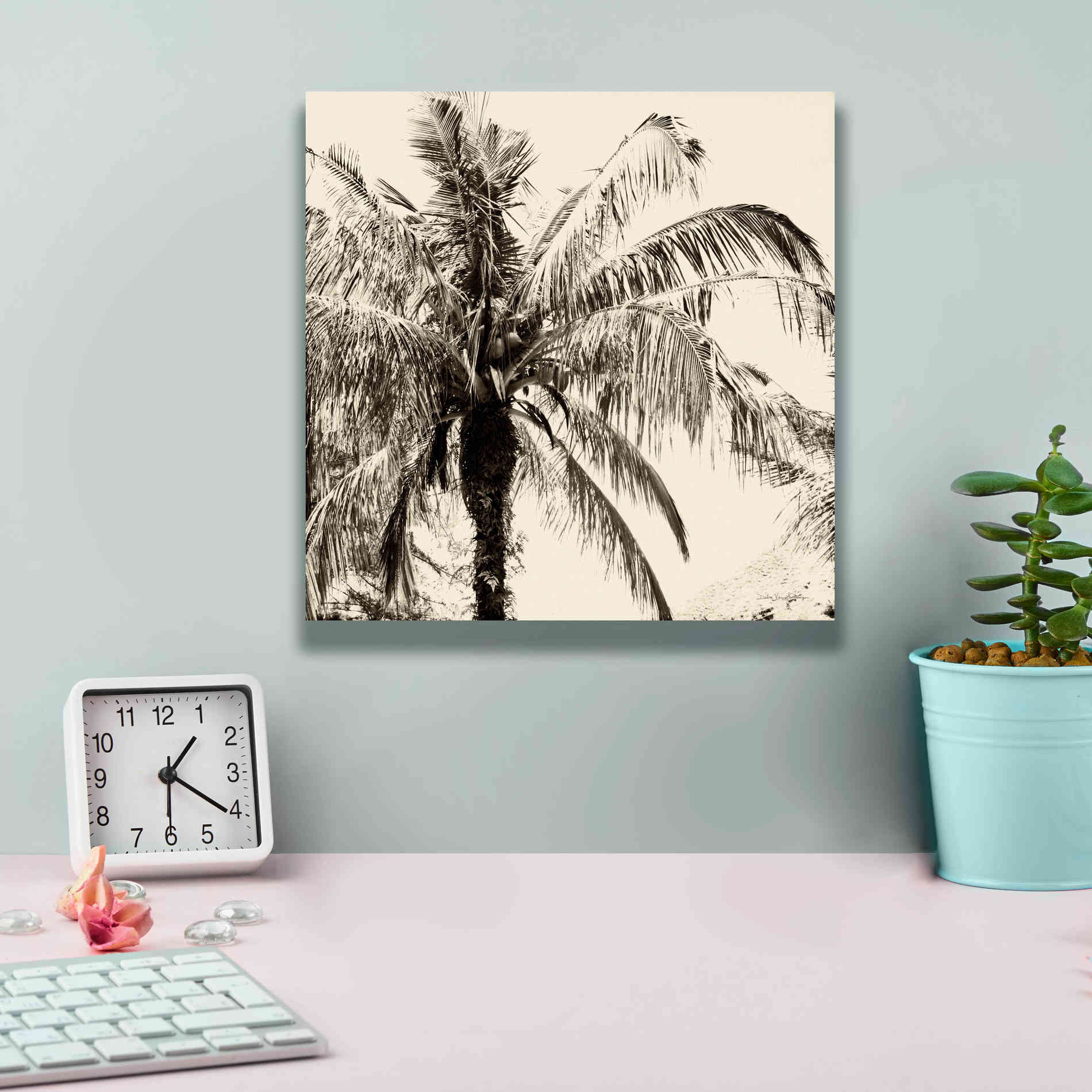'Palm Tree Sepia III' by Debra Van Swearingen, Canvas Wall Art,12 x 12