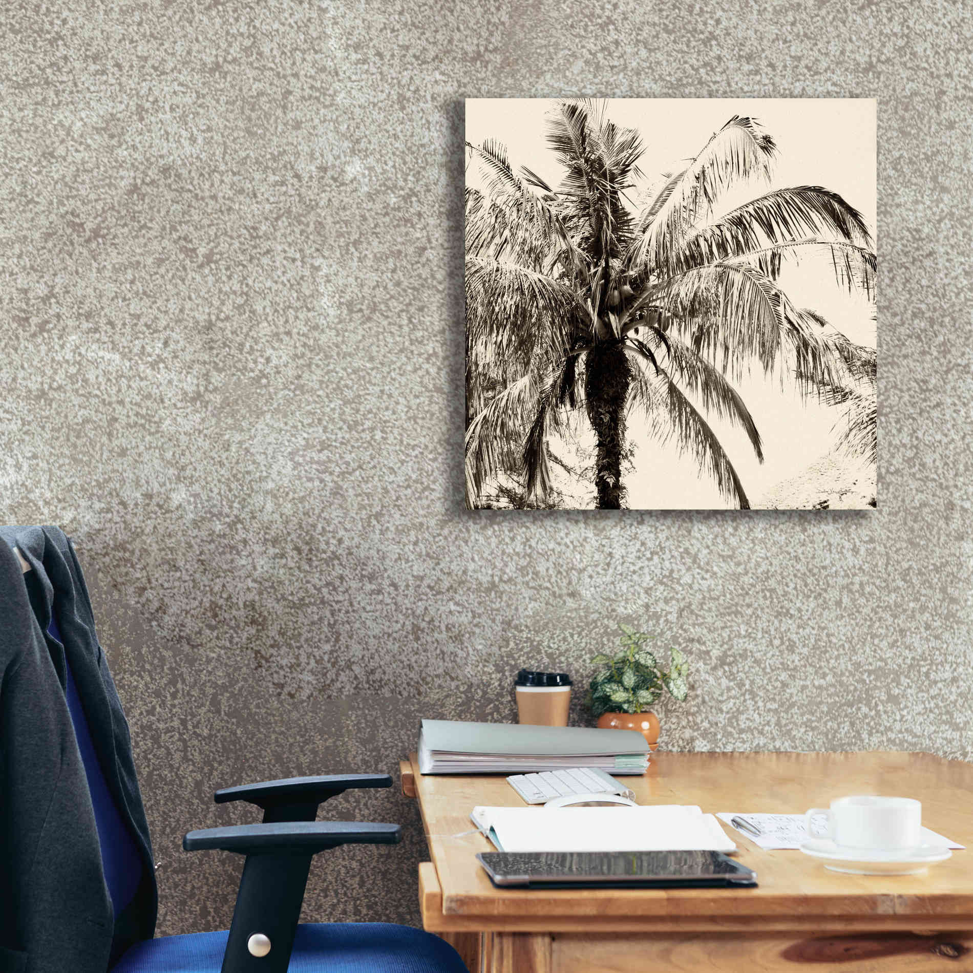 'Palm Tree Sepia III' by Debra Van Swearingen, Canvas Wall Art,26 x 26