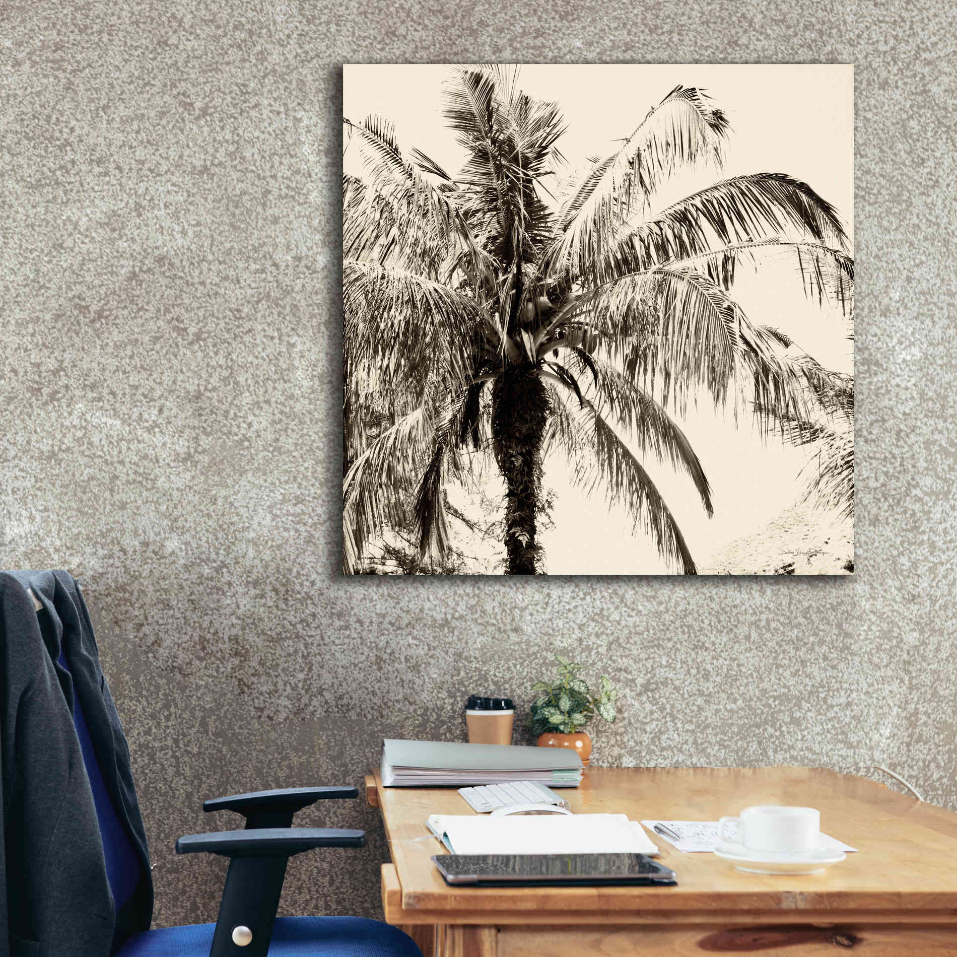 'Palm Tree Sepia III' by Debra Van Swearingen, Canvas Wall Art,37 x 37