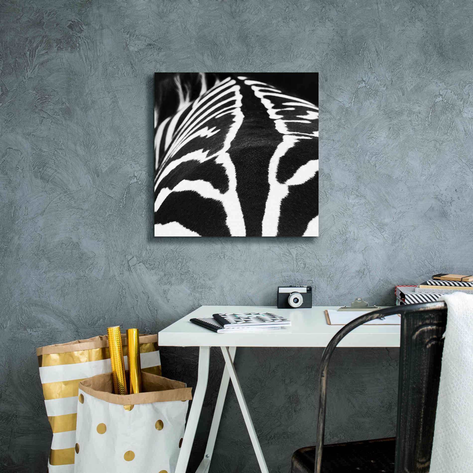 'Zebra V' by Debra Van Swearingen, Canvas Wall Art,18 x 18