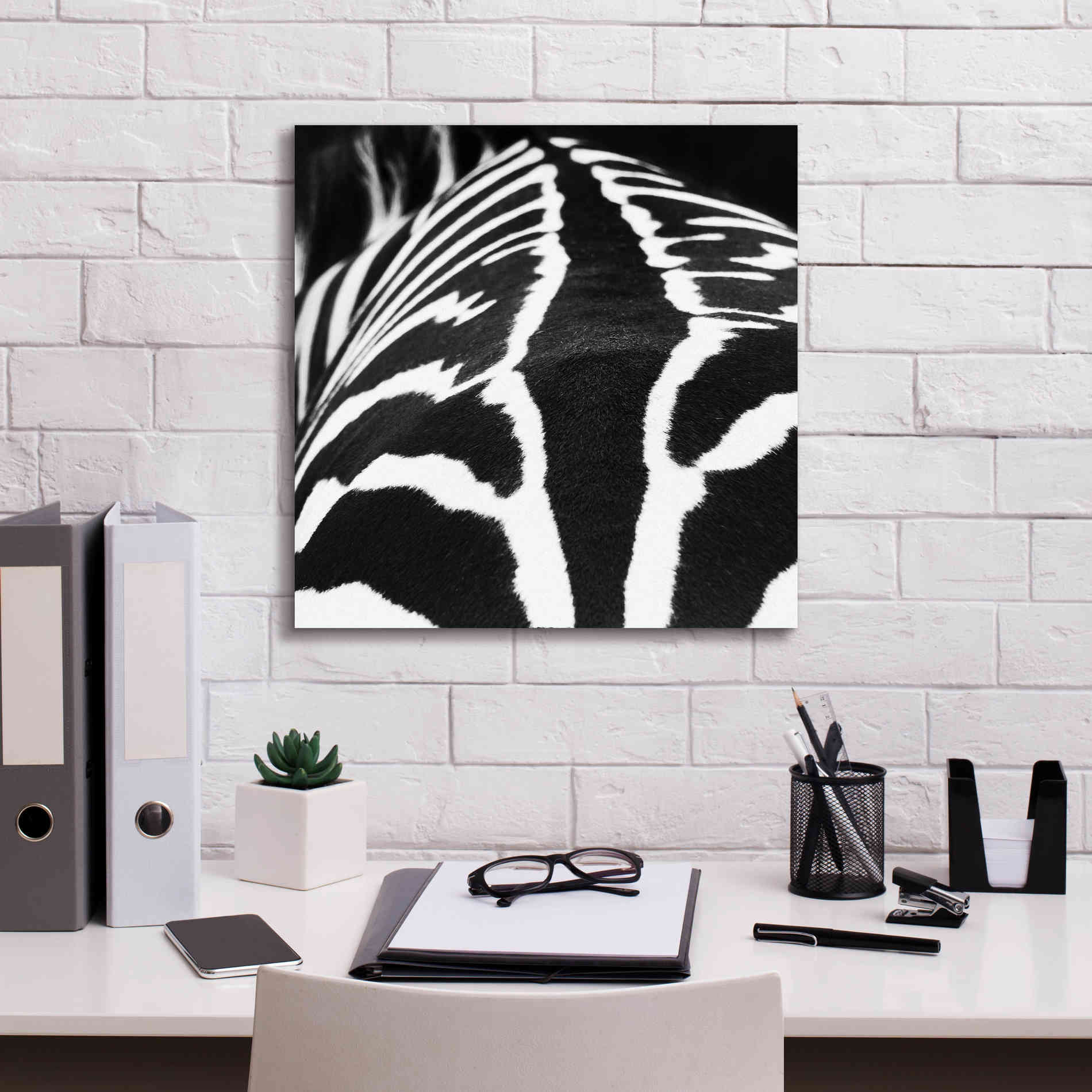 'Zebra V' by Debra Van Swearingen, Canvas Wall Art,18 x 18