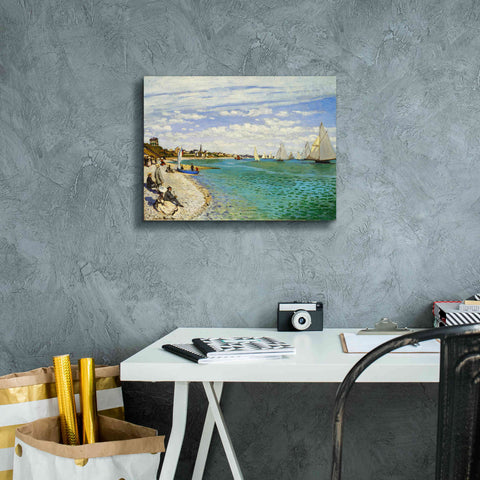 Image of 'Regatta at Sainte-Adresse' by Claude Monet, Canvas Wall Art,16 x 12