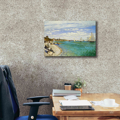 Image of 'Regatta at Sainte-Adresse' by Claude Monet, Canvas Wall Art,26 x 18