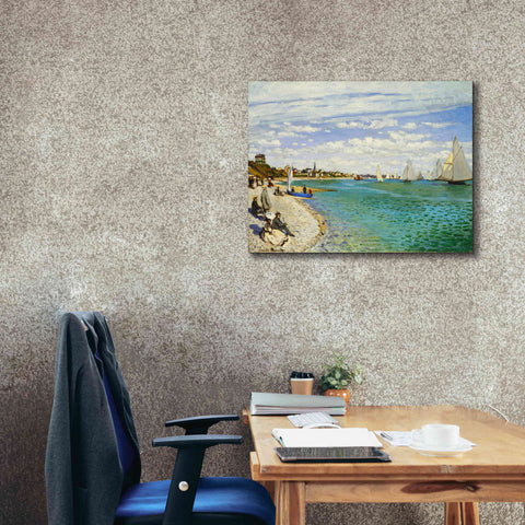 Image of 'Regatta at Sainte-Adresse' by Claude Monet, Canvas Wall Art,34 x 26