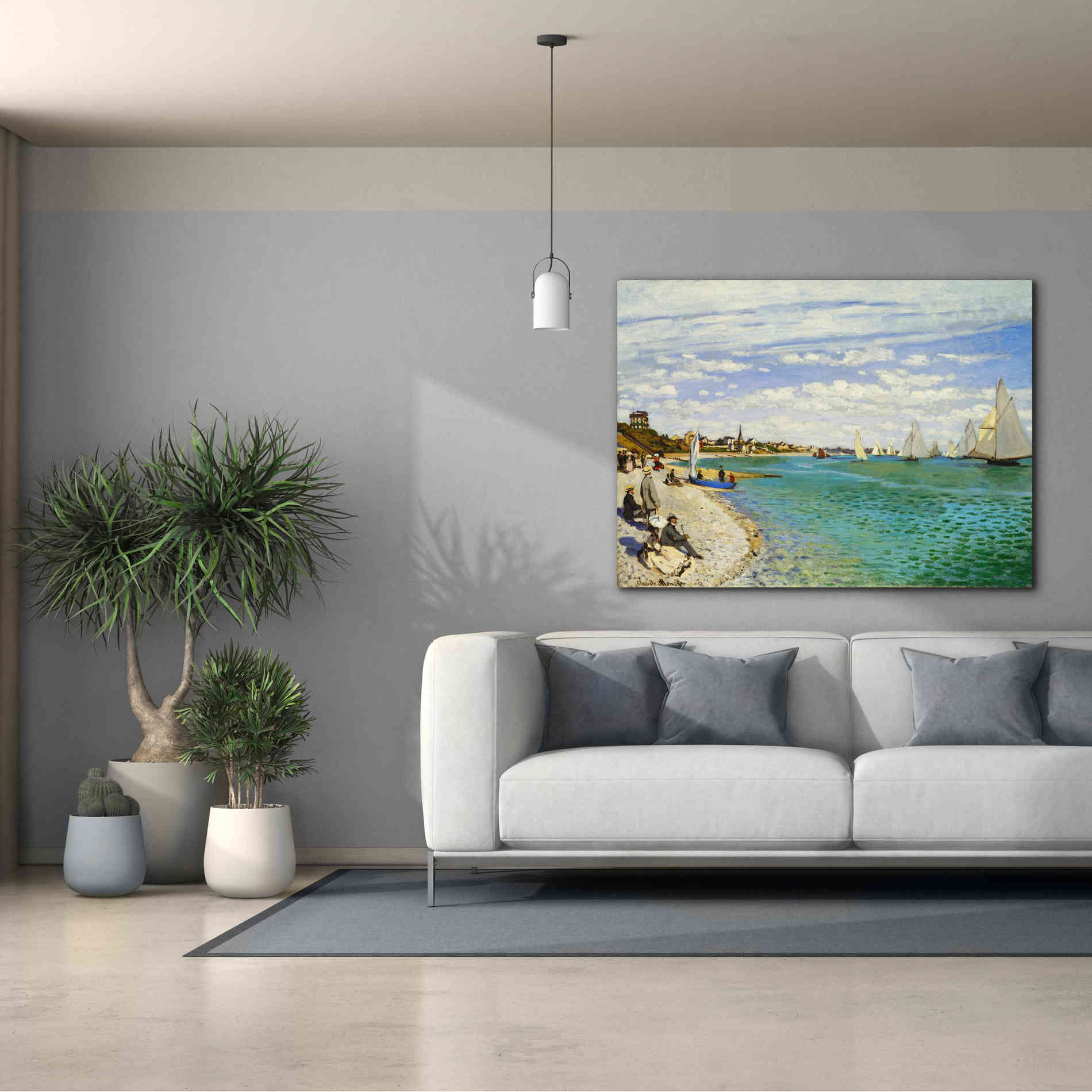 'Regatta at Sainte-Adresse' by Claude Monet, Canvas Wall Art,54 x 40