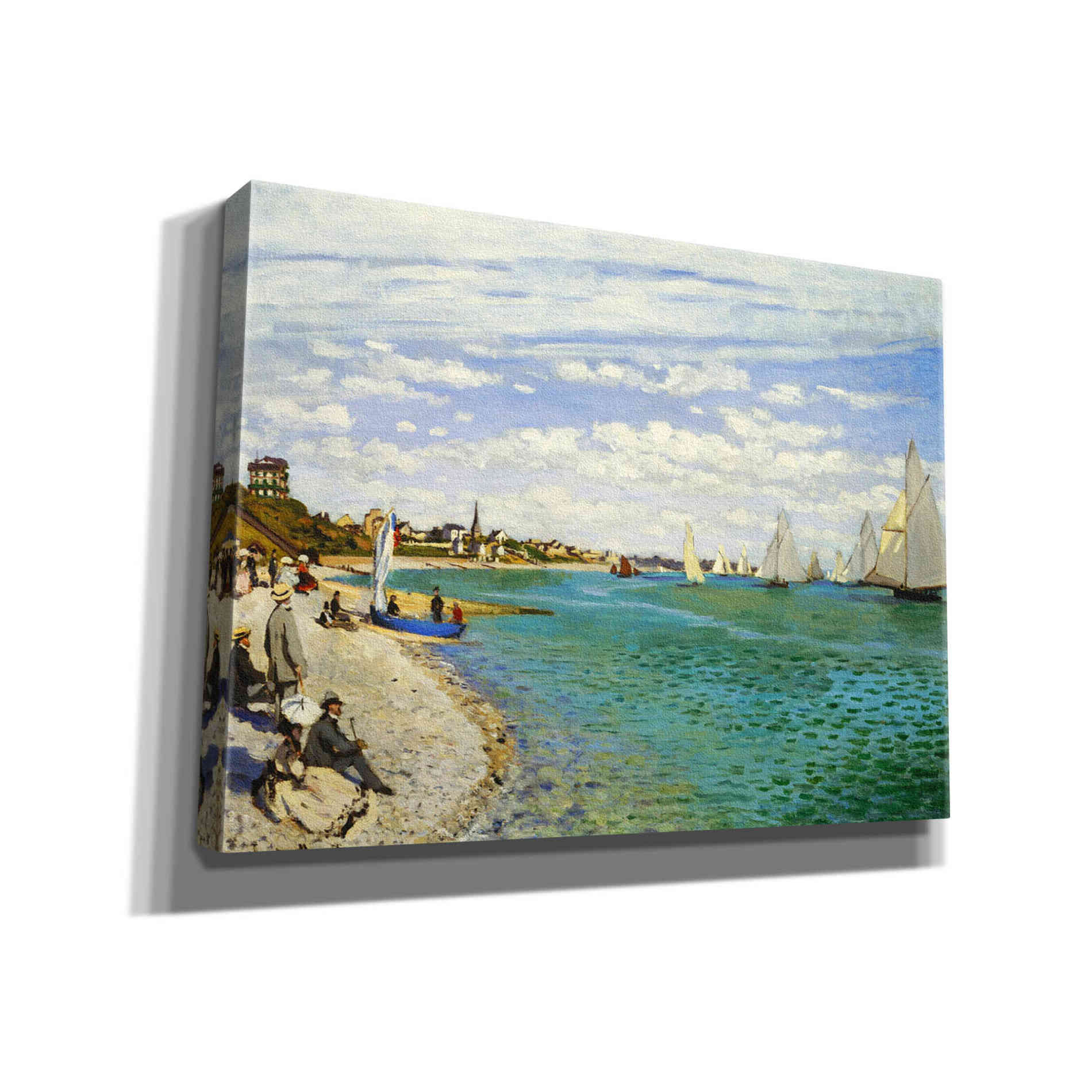 'Regatta at Sainte-Adresse' by Claude Monet, Canvas Wall Art,16x12x1.1x0,26x18x1.1x0,34x26x1.74x0,54x40x1.74x0