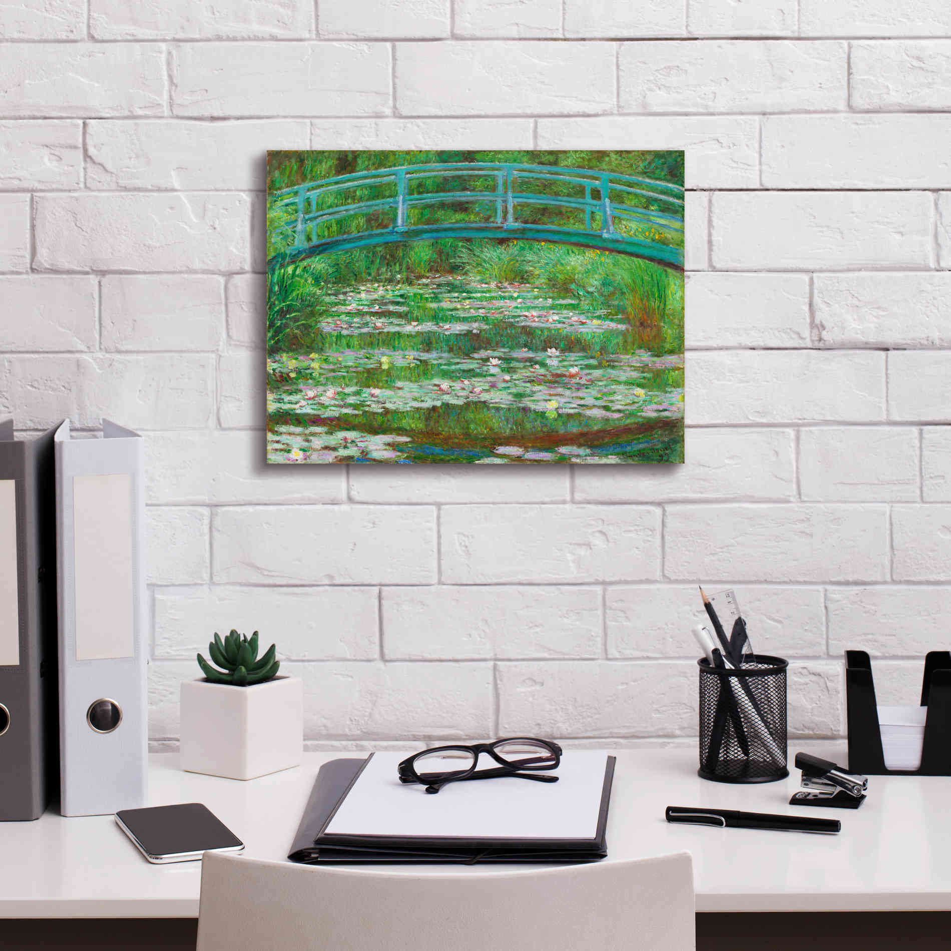 'The Japanese Footbridge' by Claude Monet, Canvas Wall Art,16 x 12