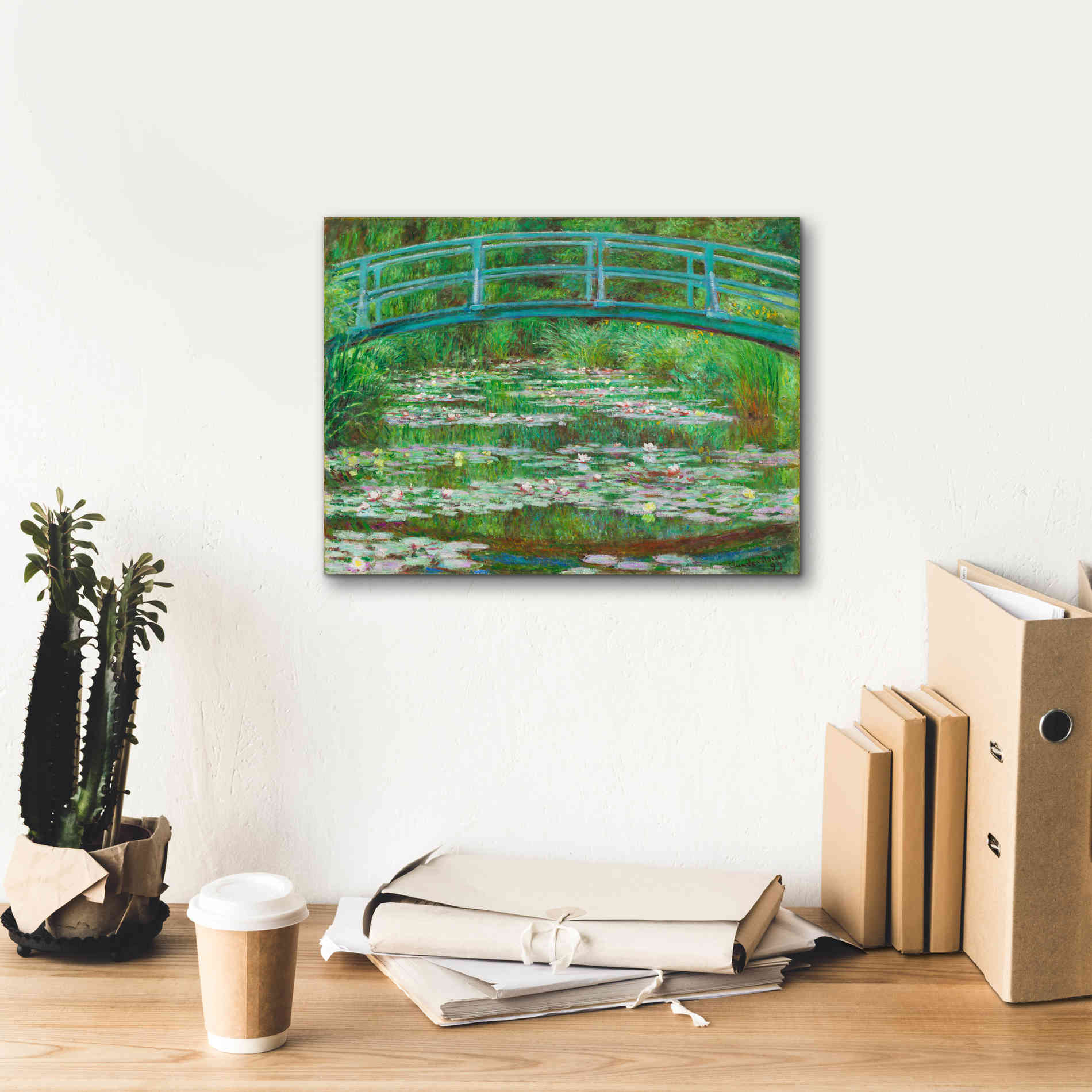 'The Japanese Footbridge' by Claude Monet, Canvas Wall Art,16 x 12