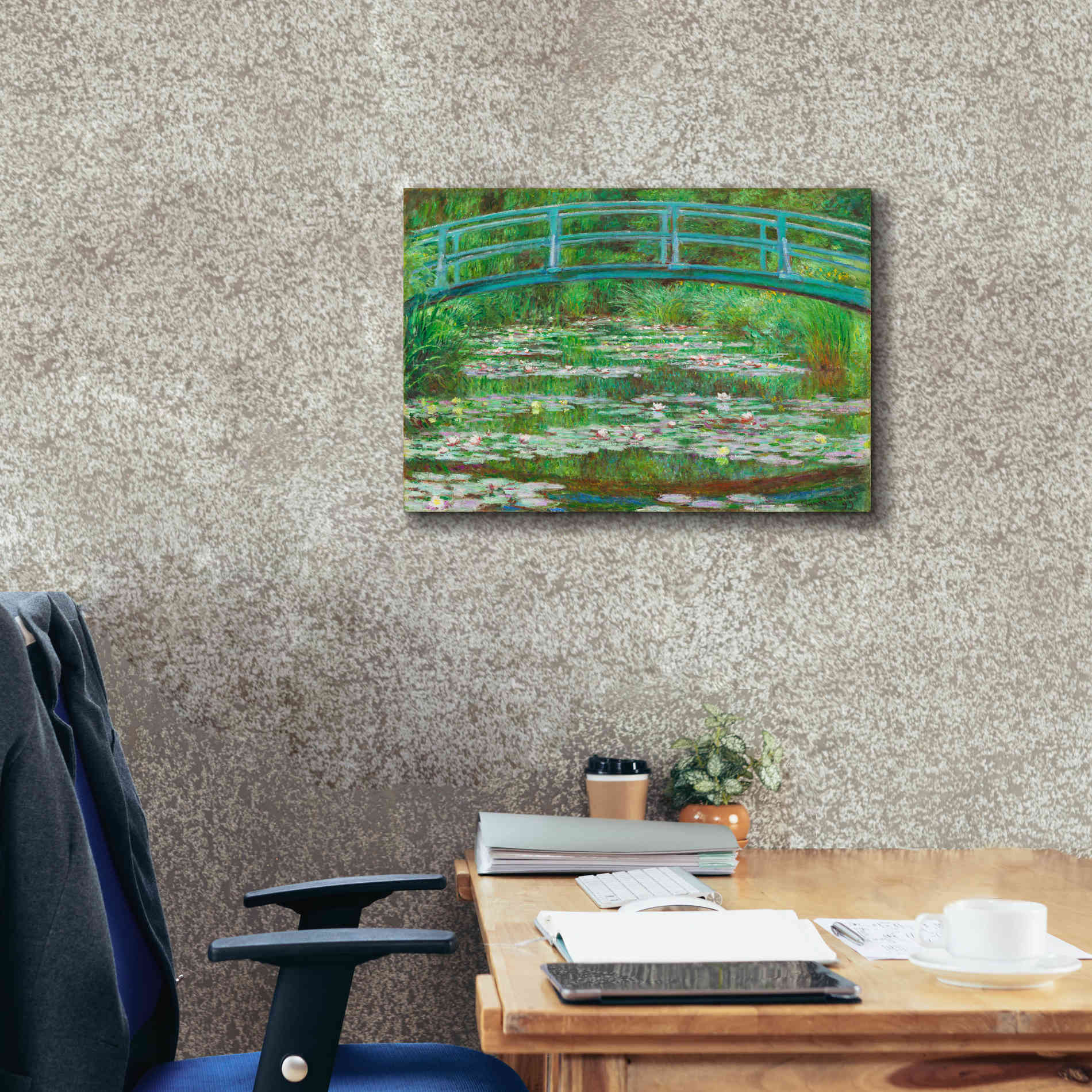 'The Japanese Footbridge' by Claude Monet, Canvas Wall Art,24 x 20