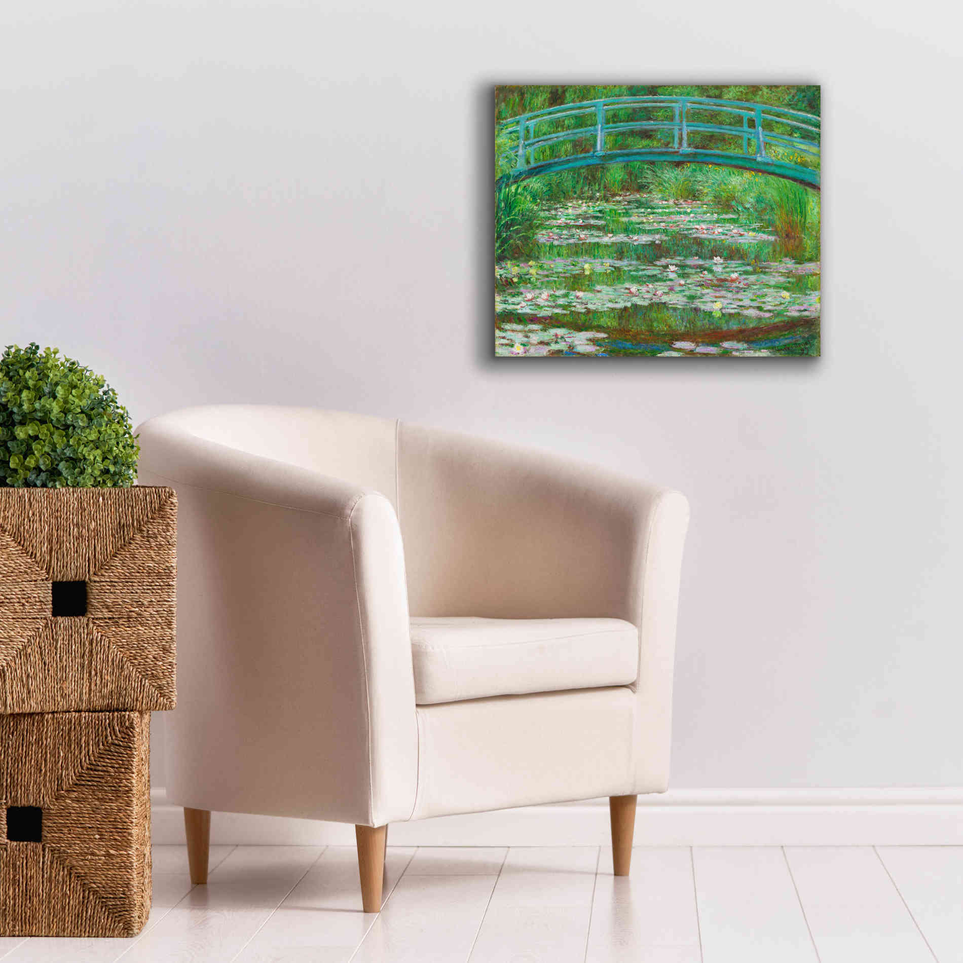 'The Japanese Footbridge' by Claude Monet, Canvas Wall Art,24 x 20