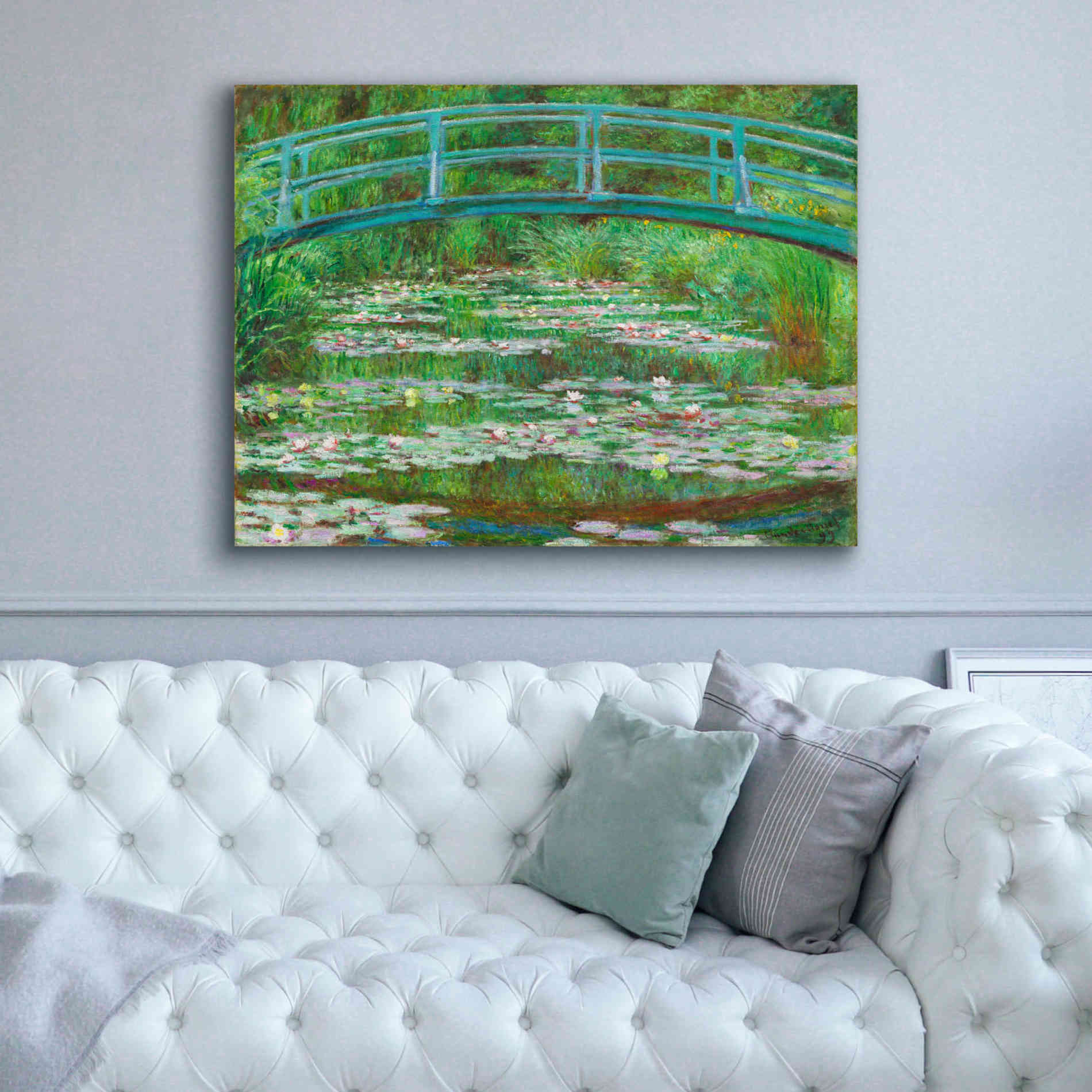 'The Japanese Footbridge' by Claude Monet, Canvas Wall Art,54 x 40