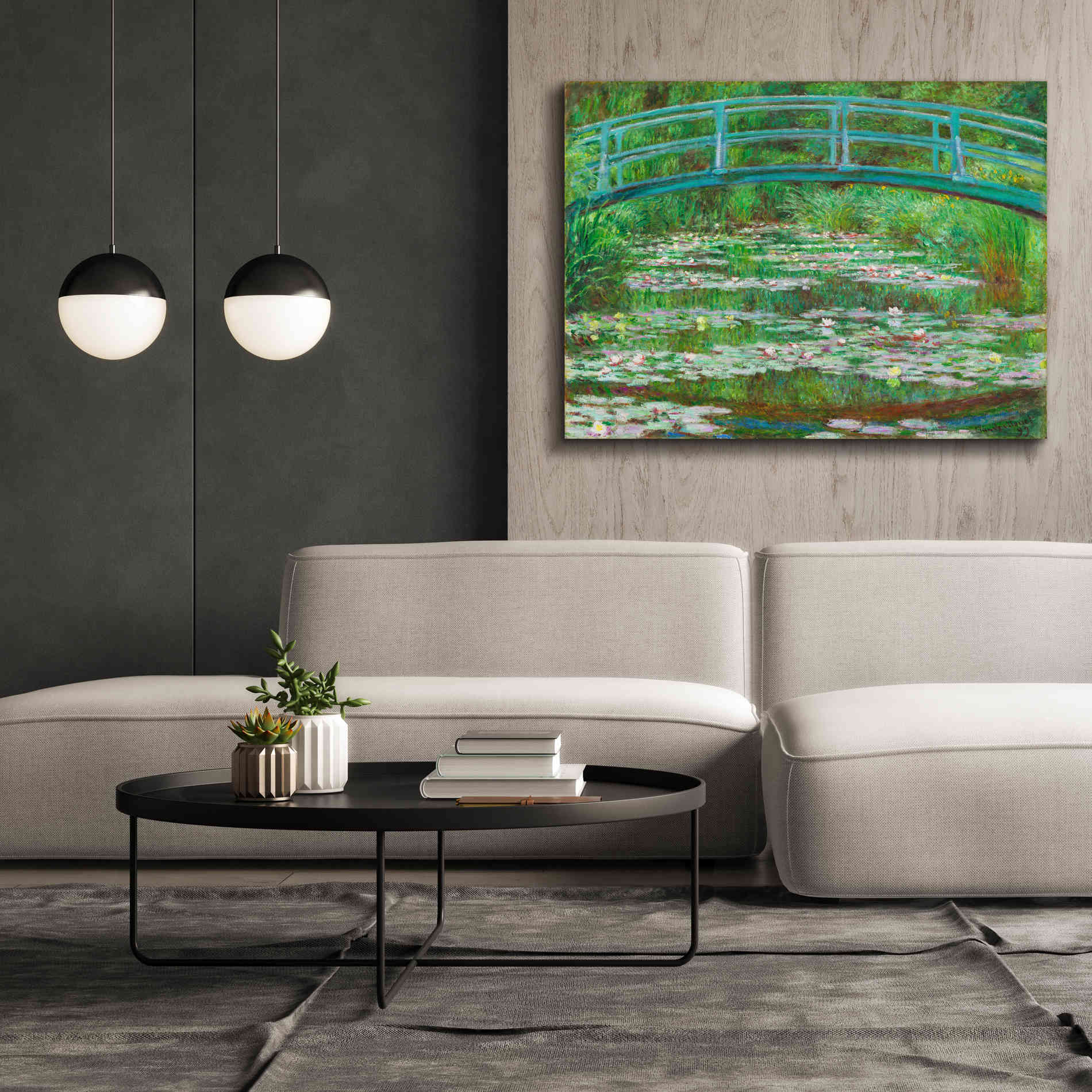 'The Japanese Footbridge' by Claude Monet, Canvas Wall Art,54 x 40