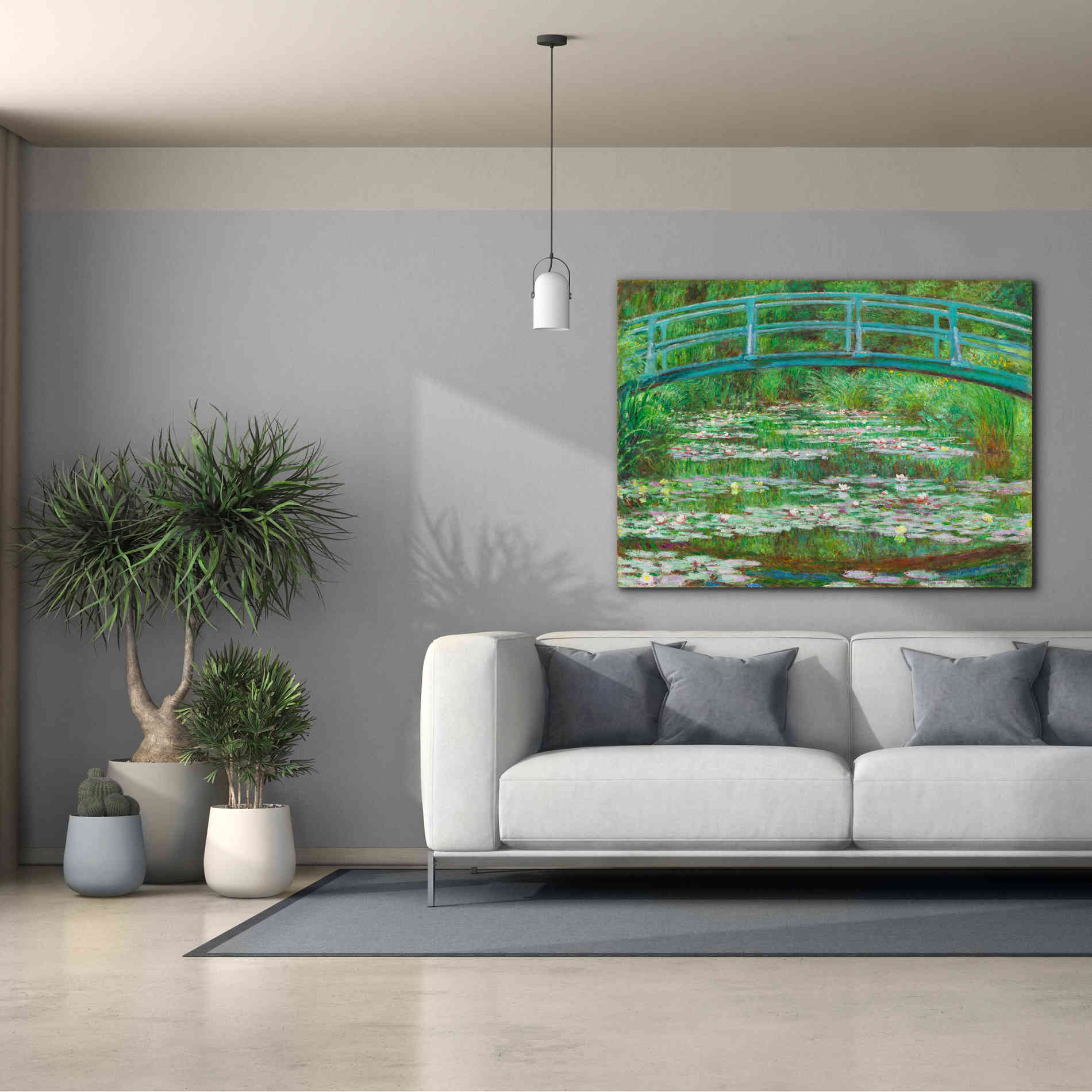 'The Japanese Footbridge' by Claude Monet, Canvas Wall Art,54 x 40