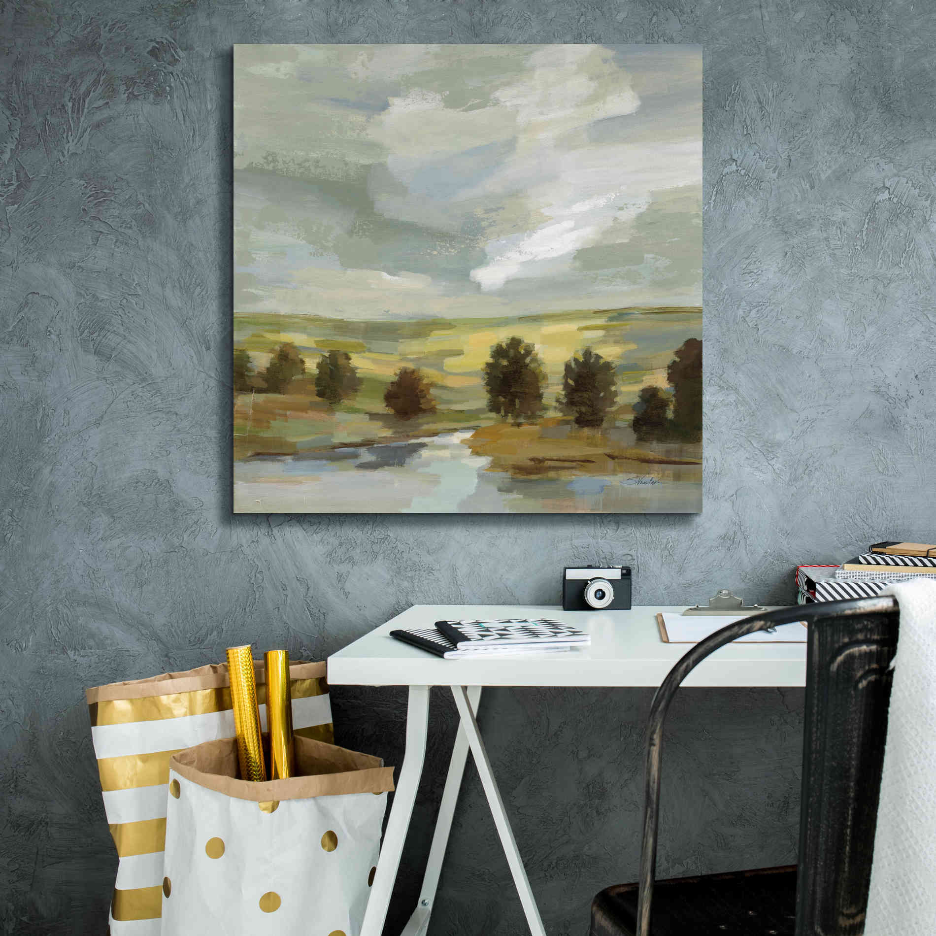'Country Landscape' by Silvia Vassileva, Canvas Wall Art,26 x 26