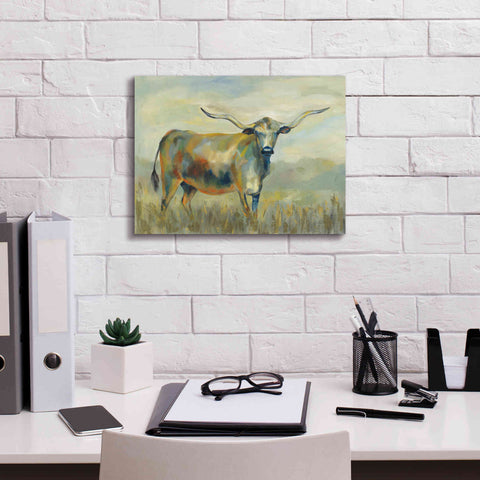 Image of 'Colorful Longhorn Cow' by Silvia Vassileva, Canvas Wall Art,16 x 12