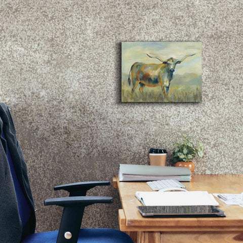 Image of 'Colorful Longhorn Cow' by Silvia Vassileva, Canvas Wall Art,16 x 12