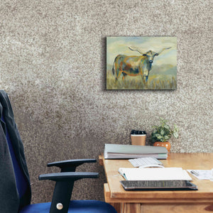 'Colorful Longhorn Cow' by Silvia Vassileva, Canvas Wall Art,16 x 12