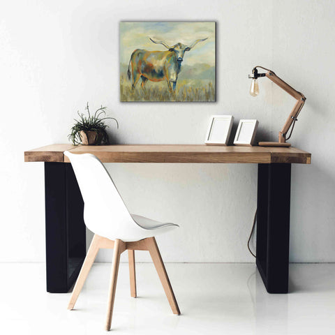 Image of 'Colorful Longhorn Cow' by Silvia Vassileva, Canvas Wall Art,24 x 20