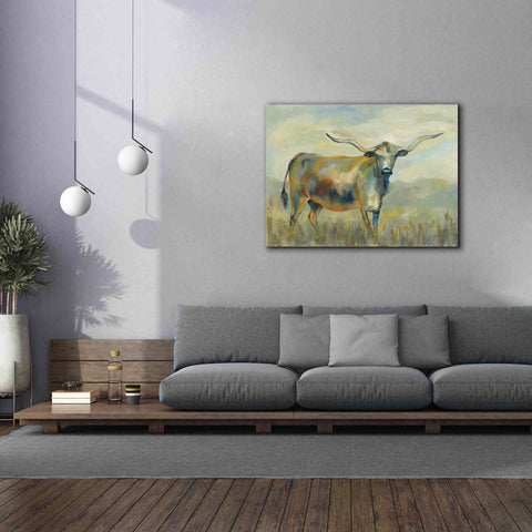 Image of 'Colorful Longhorn Cow' by Silvia Vassileva, Canvas Wall Art,54 x 40