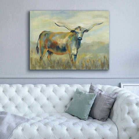 Image of 'Colorful Longhorn Cow' by Silvia Vassileva, Canvas Wall Art,54 x 40