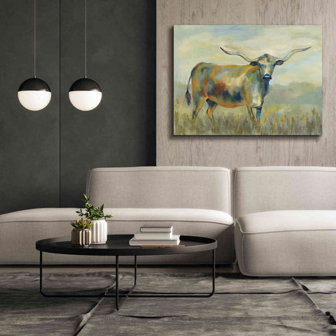Image of 'Colorful Longhorn Cow' by Silvia Vassileva, Canvas Wall Art,54 x 40