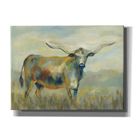 'Colorful Longhorn Cow' by Silvia Vassileva, Canvas Wall Art,16x12x1.1x0,24x20x1.1x0,30x26x1.74x0,54x40x1.74x0
