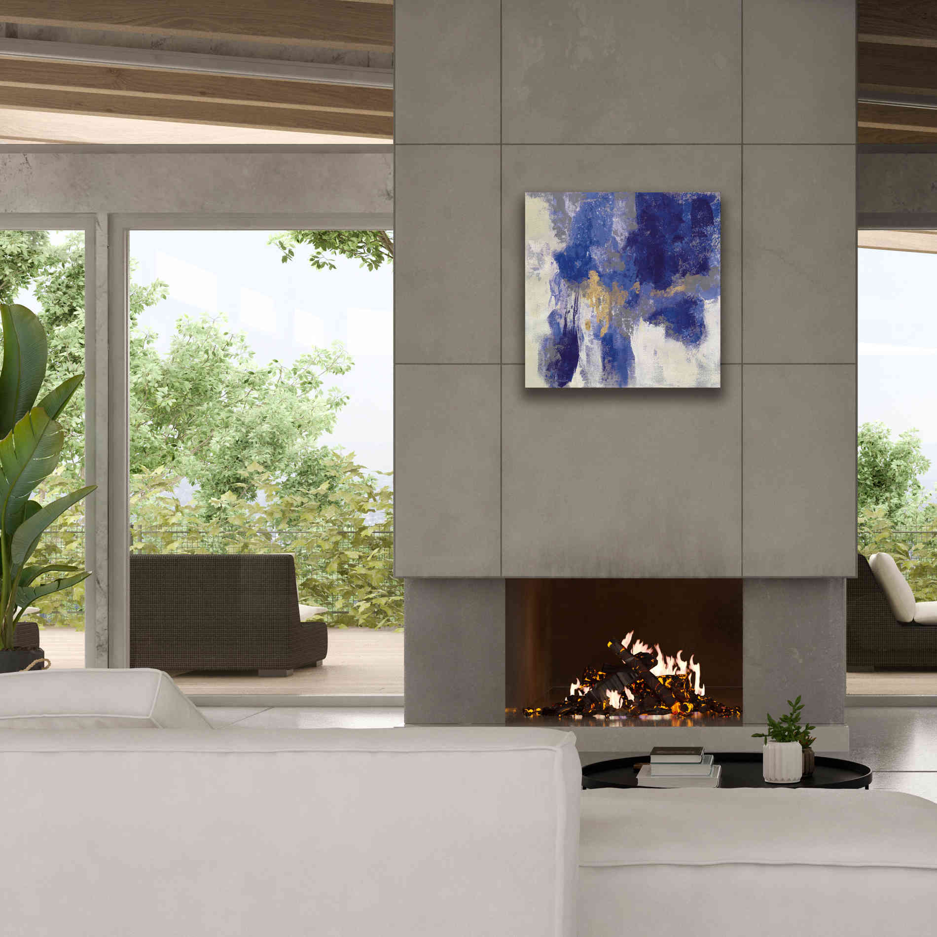 'Sparkle Abstract II Blue' by Silvia Vassileva, Canvas Wall Art,26 x 26