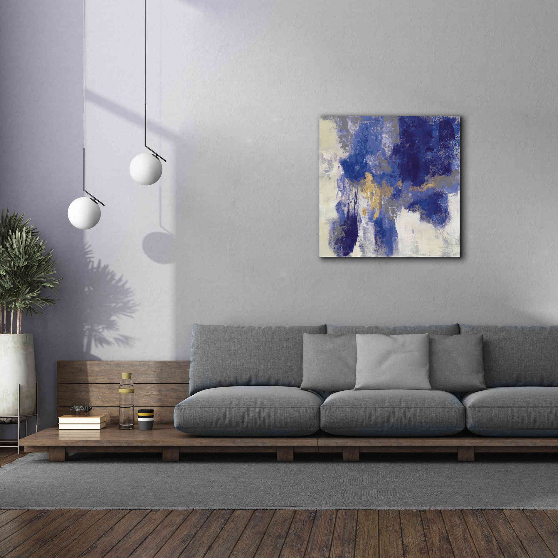 'Sparkle Abstract II Blue' by Silvia Vassileva, Canvas Wall Art,37 x 37