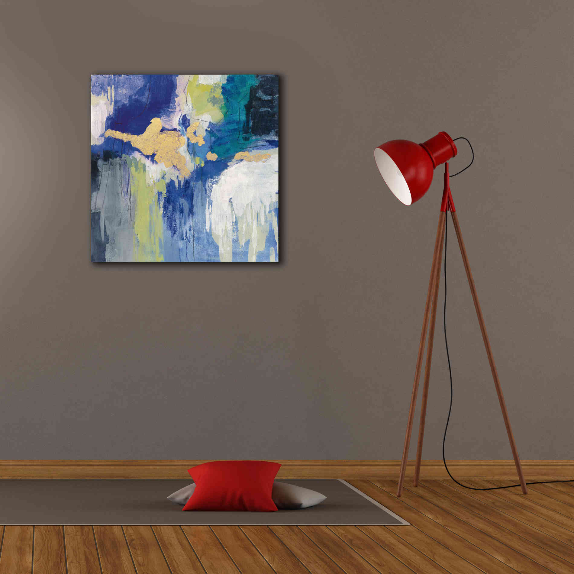 'Sparkle Abstract III Blue' by Silvia Vassileva, Canvas Wall Art,26 x 26