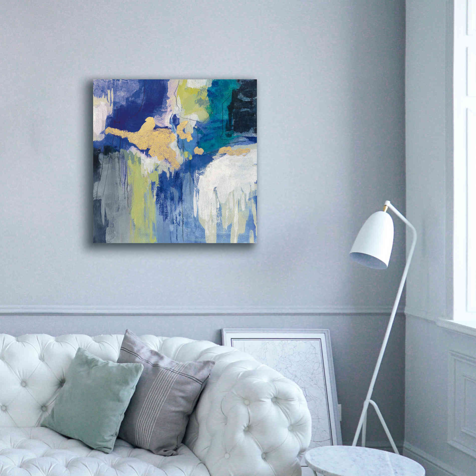 'Sparkle Abstract III Blue' by Silvia Vassileva, Canvas Wall Art,37 x 37