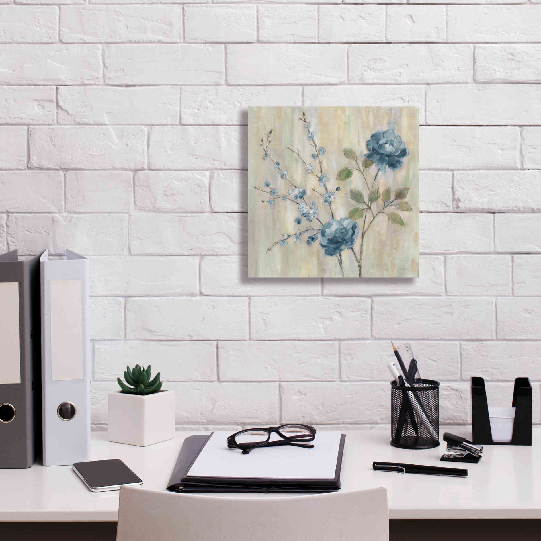 'Contemporary Chinoiserie Blue' by Silvia Vassileva, Canvas Wall Art,12 x 12