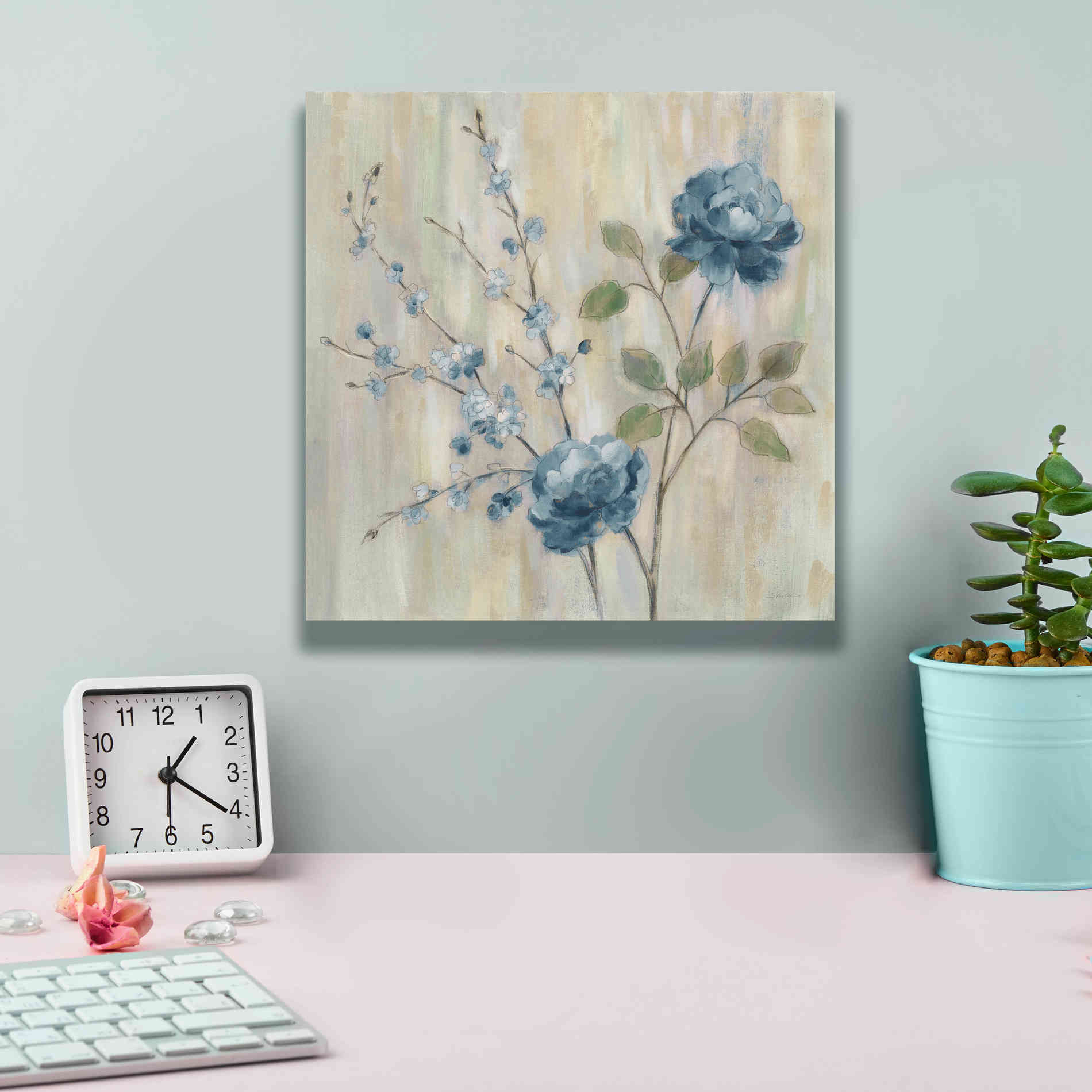 'Contemporary Chinoiserie Blue' by Silvia Vassileva, Canvas Wall Art,12 x 12