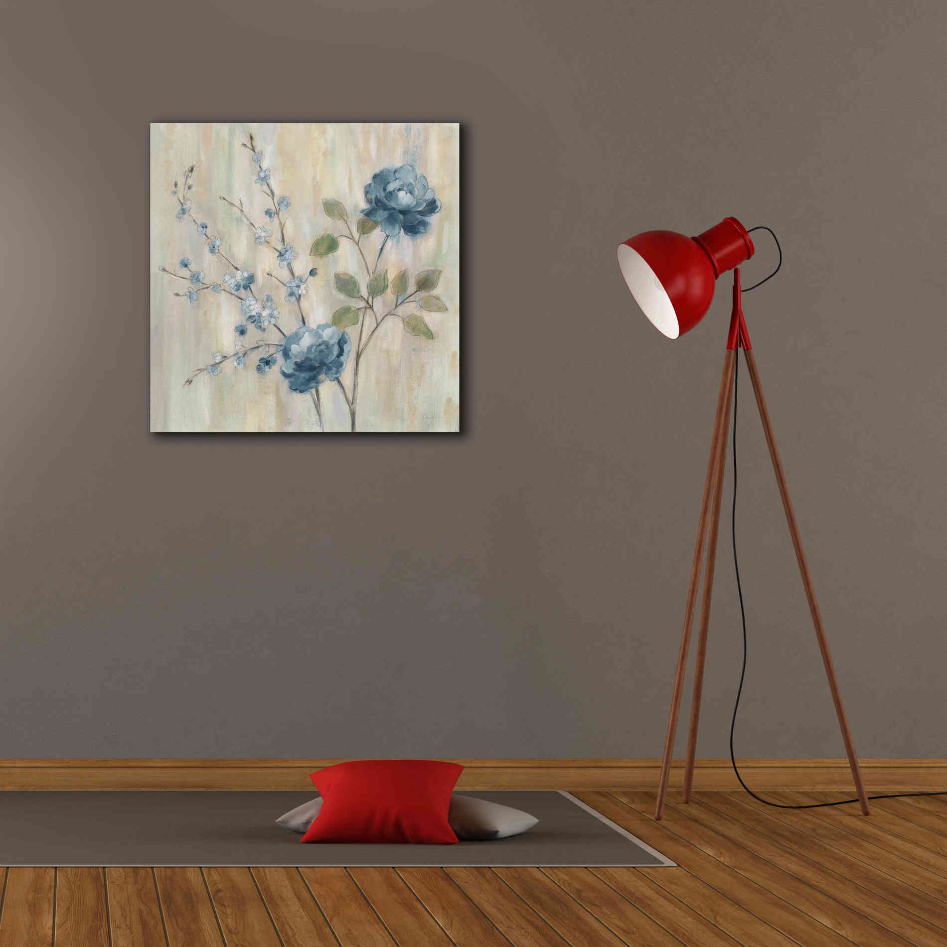 'Contemporary Chinoiserie Blue' by Silvia Vassileva, Canvas Wall Art,26 x 26