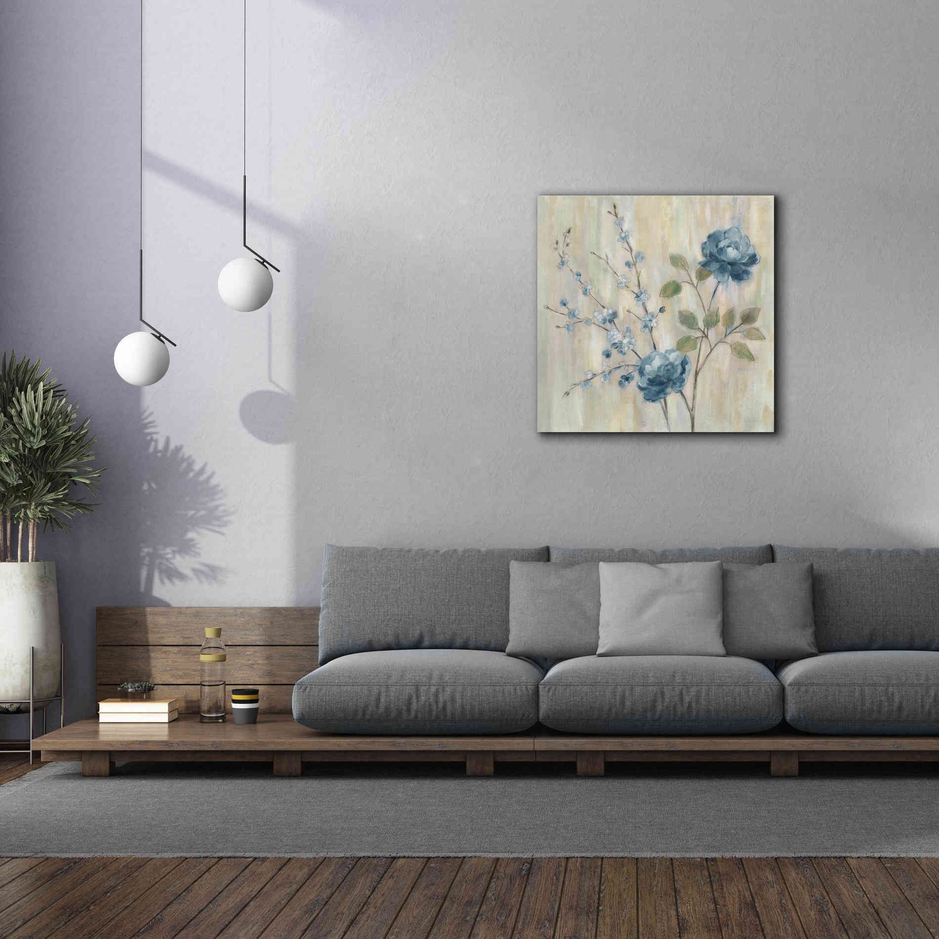 'Contemporary Chinoiserie Blue' by Silvia Vassileva, Canvas Wall Art,37 x 37