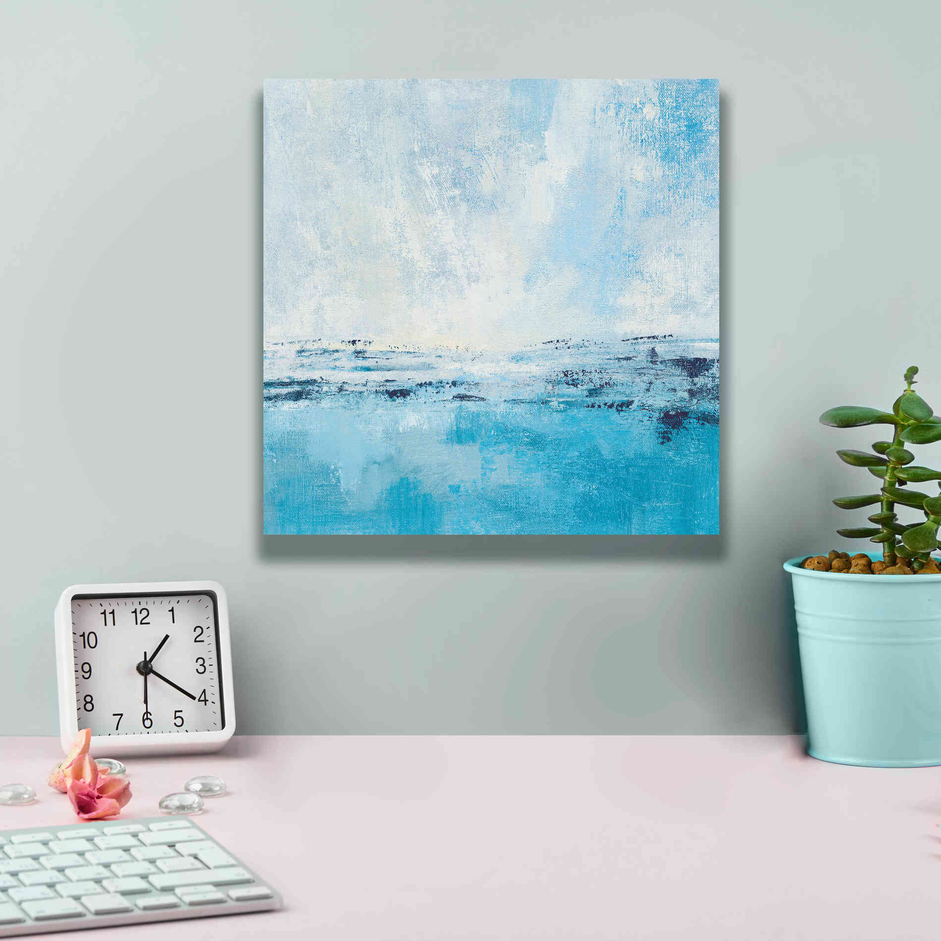 'Coastal View I Aqua' by Silvia Vassileva, Canvas Wall Art,12 x 12