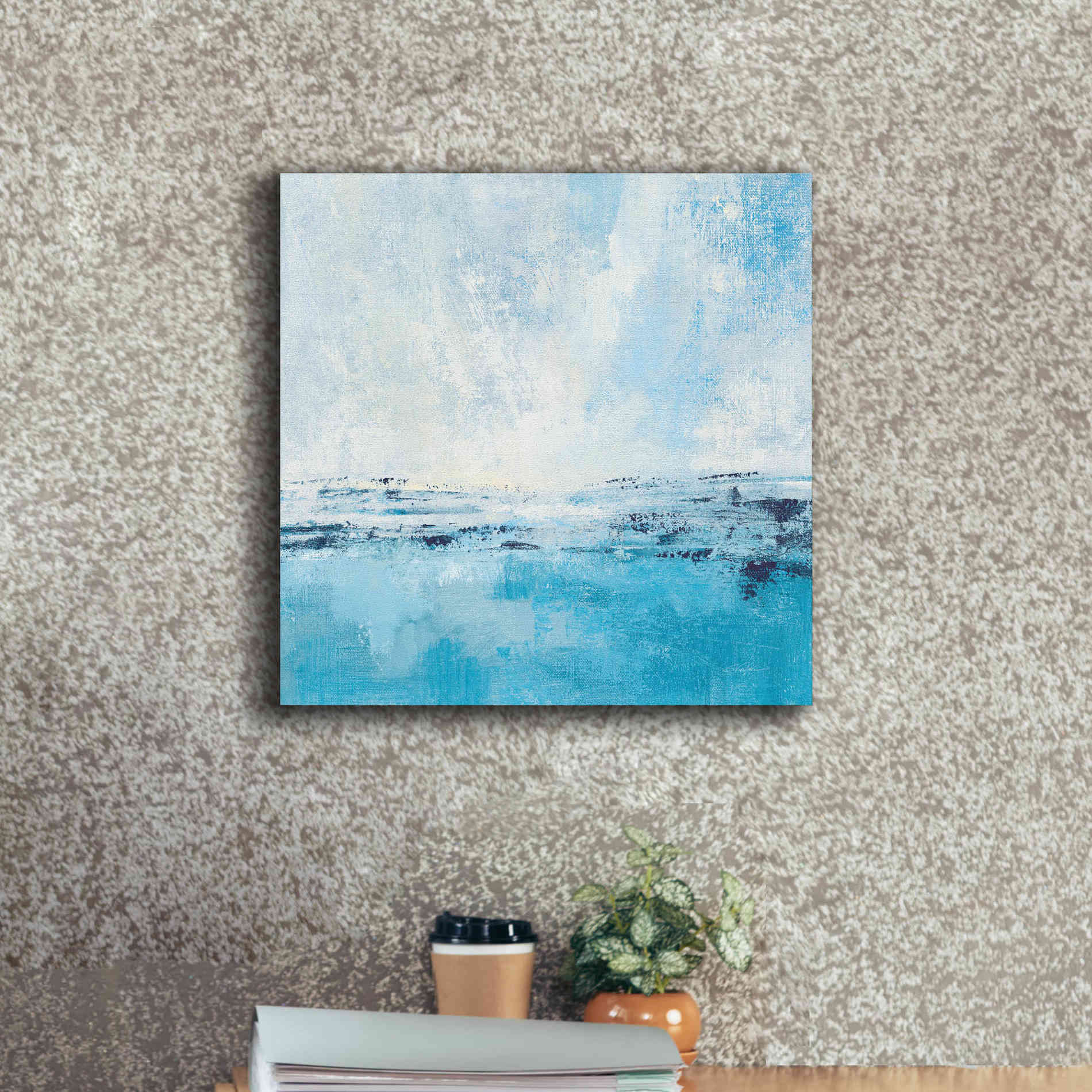 'Coastal View I Aqua' by Silvia Vassileva, Canvas Wall Art,18 x 18