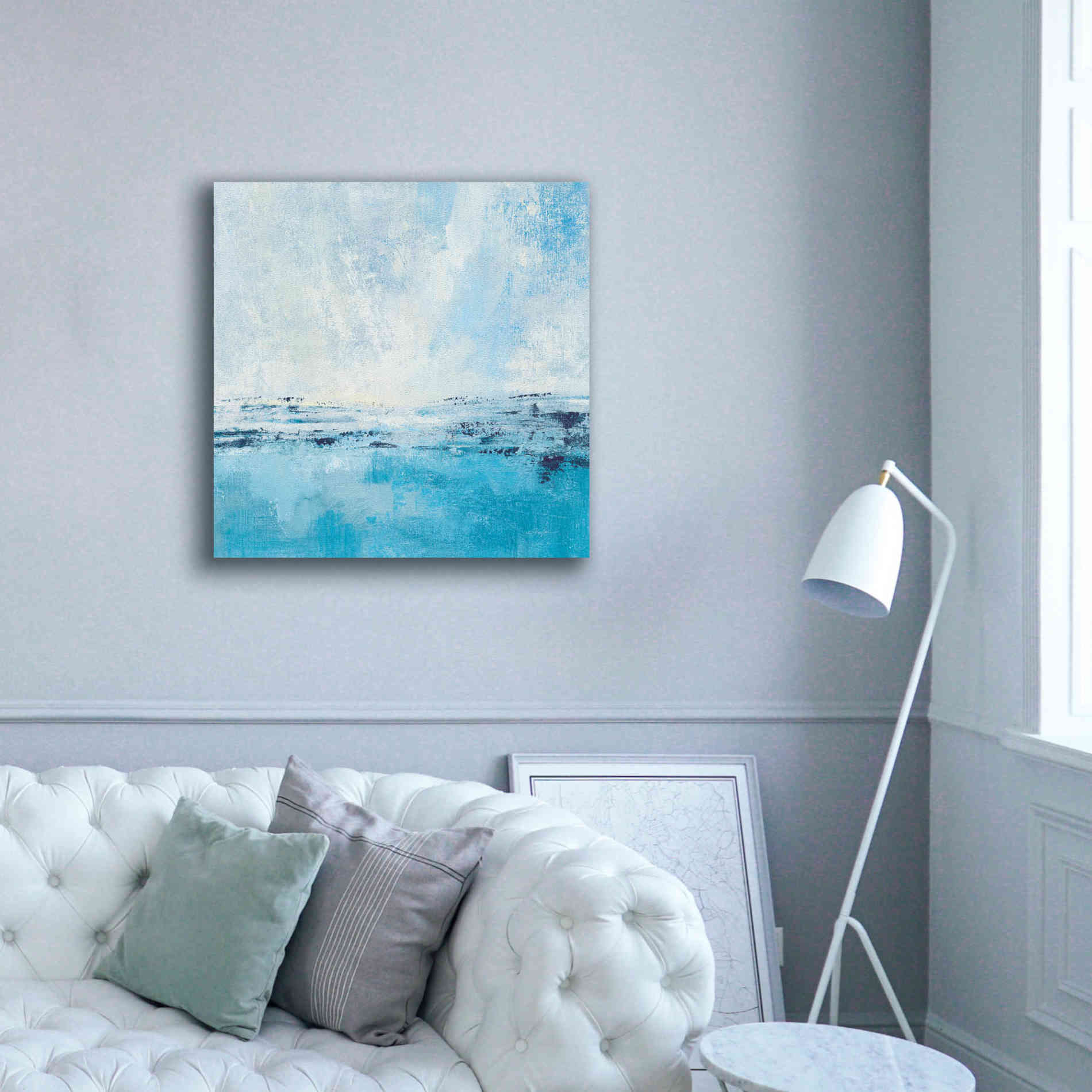 'Coastal View I Aqua' by Silvia Vassileva, Canvas Wall Art,37 x 37