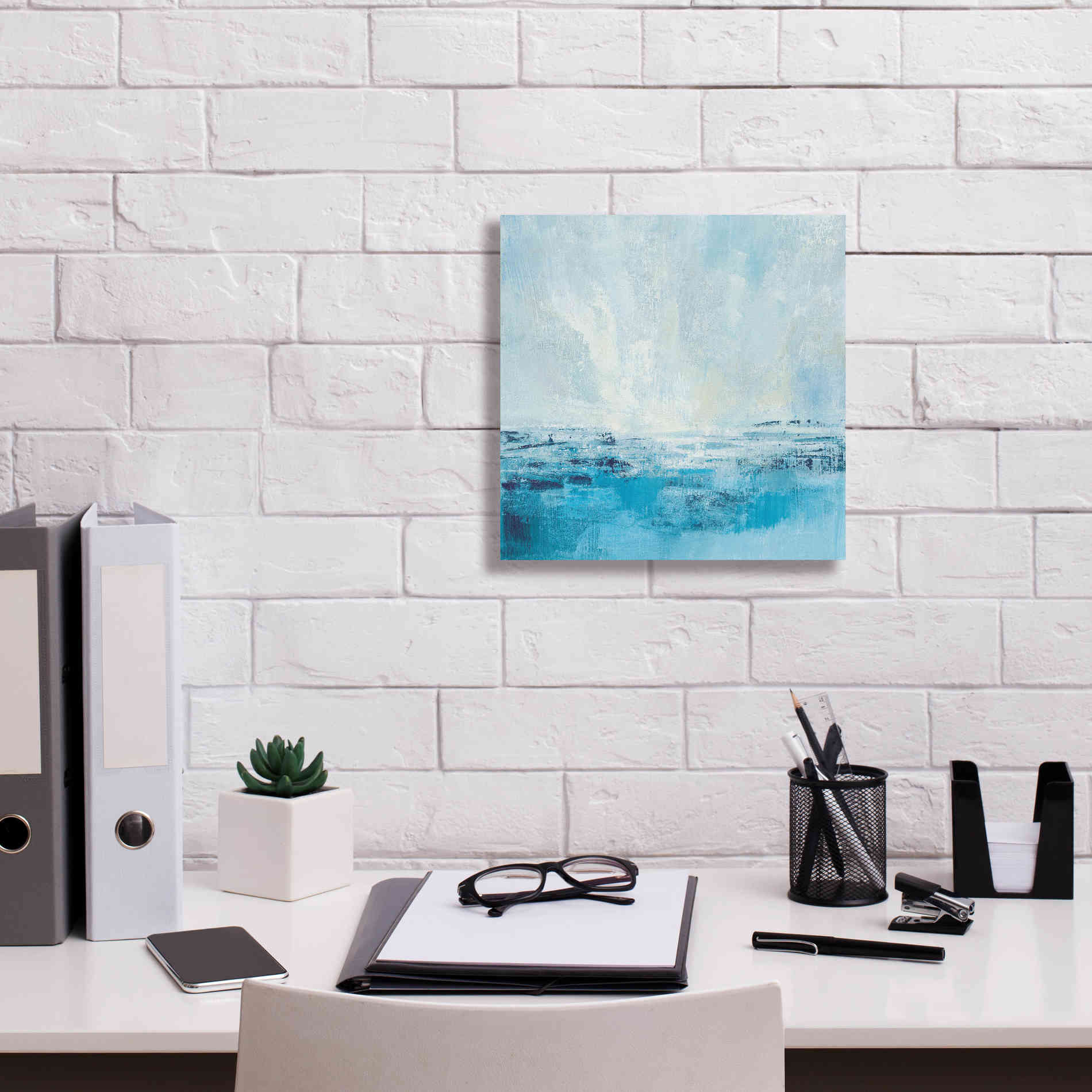 'Coastal View II Aqua' by Silvia Vassileva, Canvas Wall Art,12 x 12