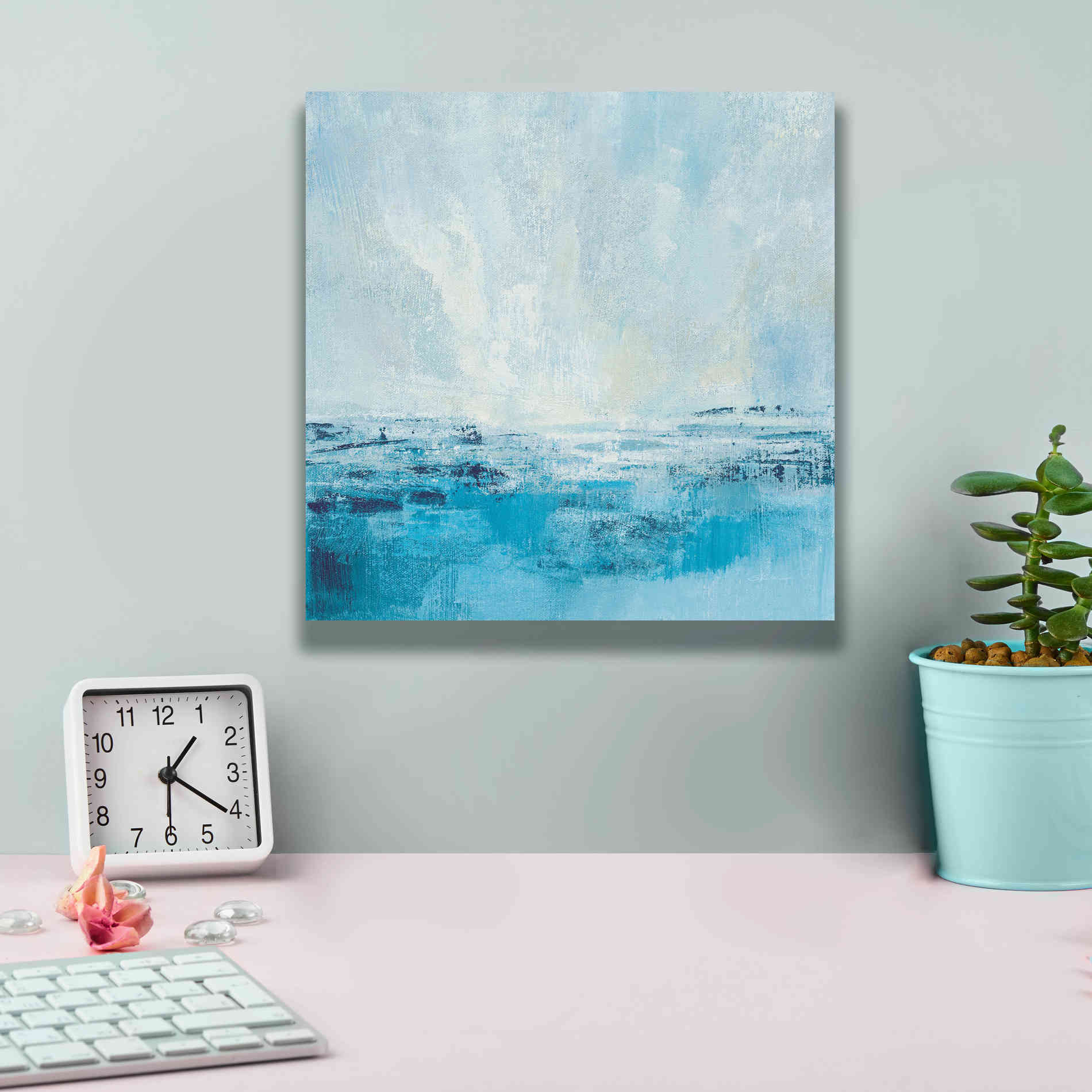 'Coastal View II Aqua' by Silvia Vassileva, Canvas Wall Art,12 x 12
