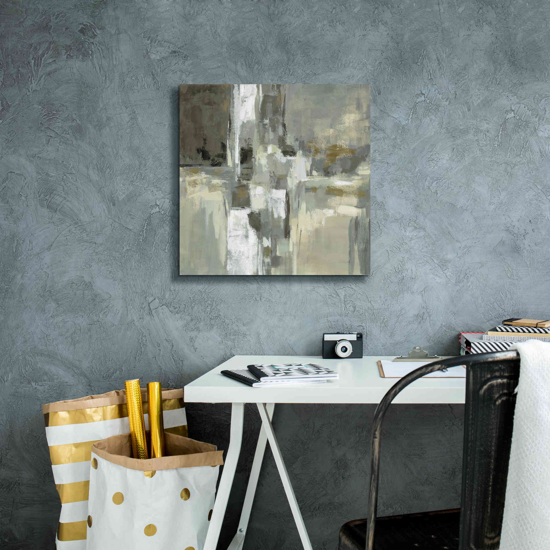 'Neutral Water' by Silvia Vassileva, Canvas Wall Art,18 x 18