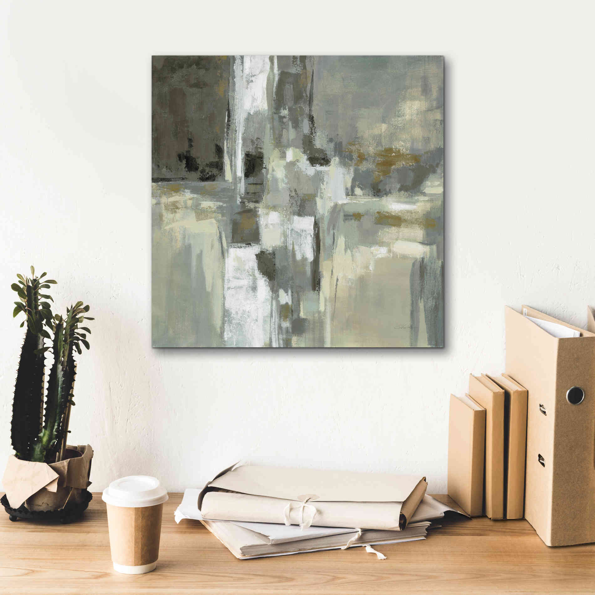 'Neutral Water' by Silvia Vassileva, Canvas Wall Art,18 x 18