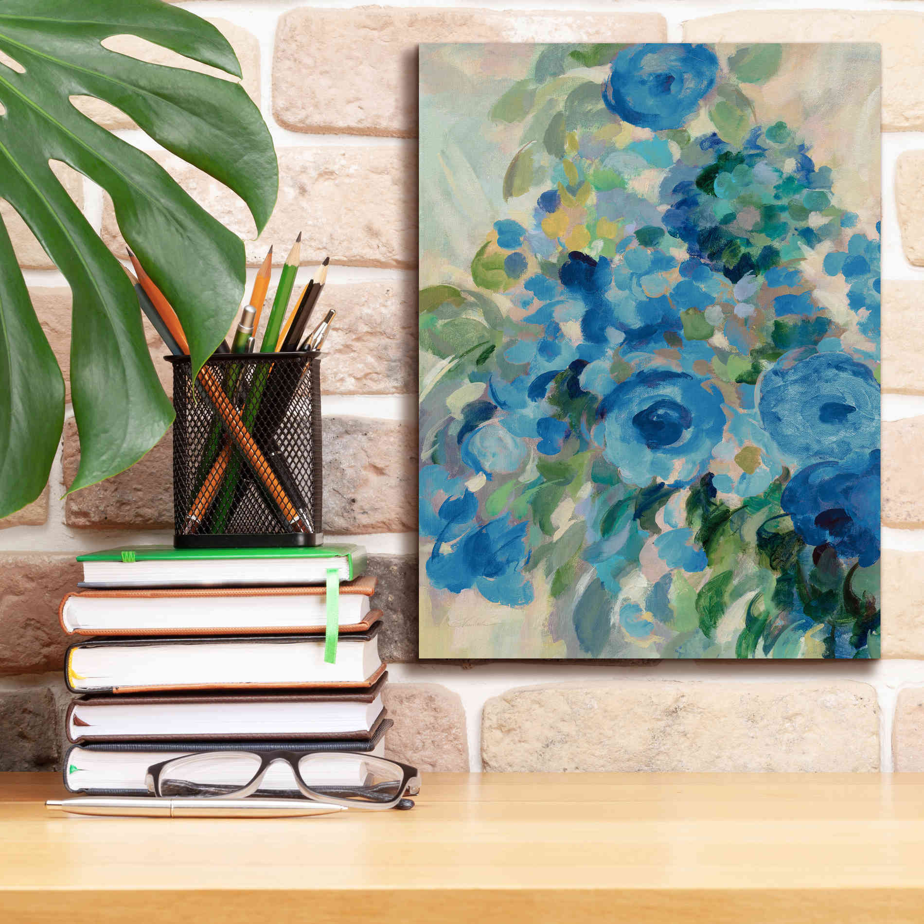 'Flower Market II Blue' by Silvia Vassileva, Canvas Wall Art,12 x 16