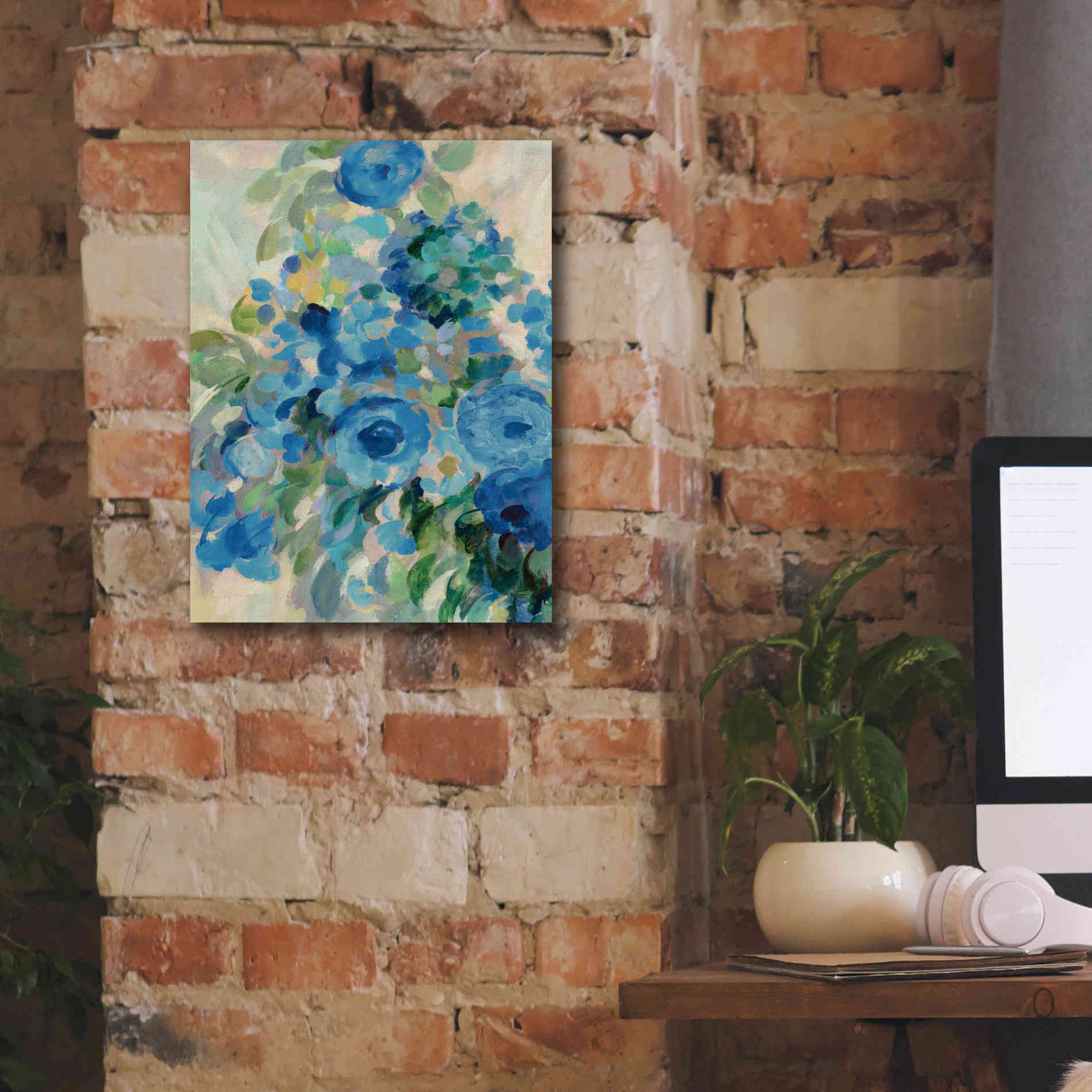 'Flower Market II Blue' by Silvia Vassileva, Canvas Wall Art,12 x 16