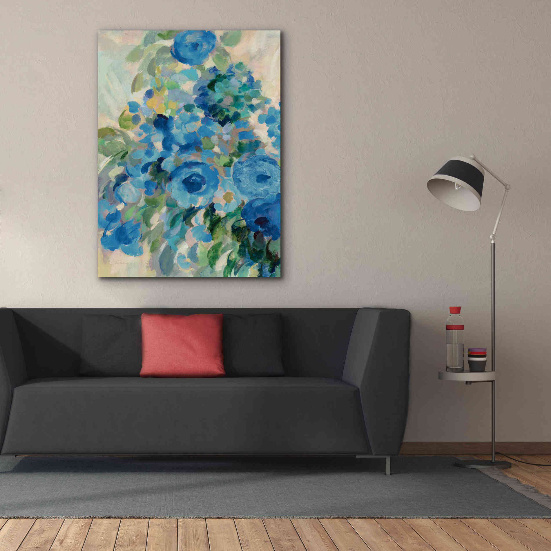 'Flower Market II Blue' by Silvia Vassileva, Canvas Wall Art,40 x 54