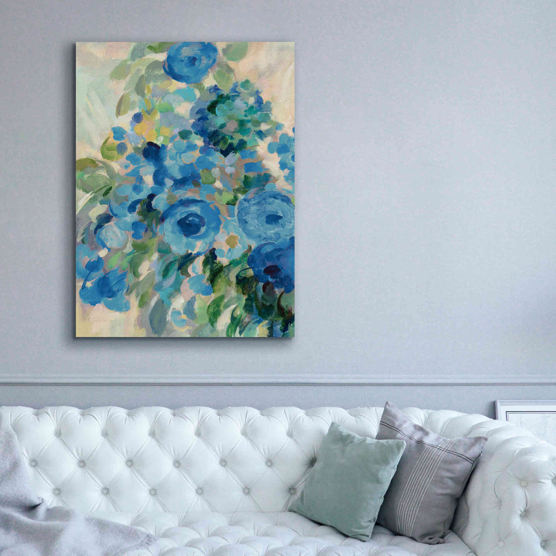 'Flower Market II Blue' by Silvia Vassileva, Canvas Wall Art,40 x 54