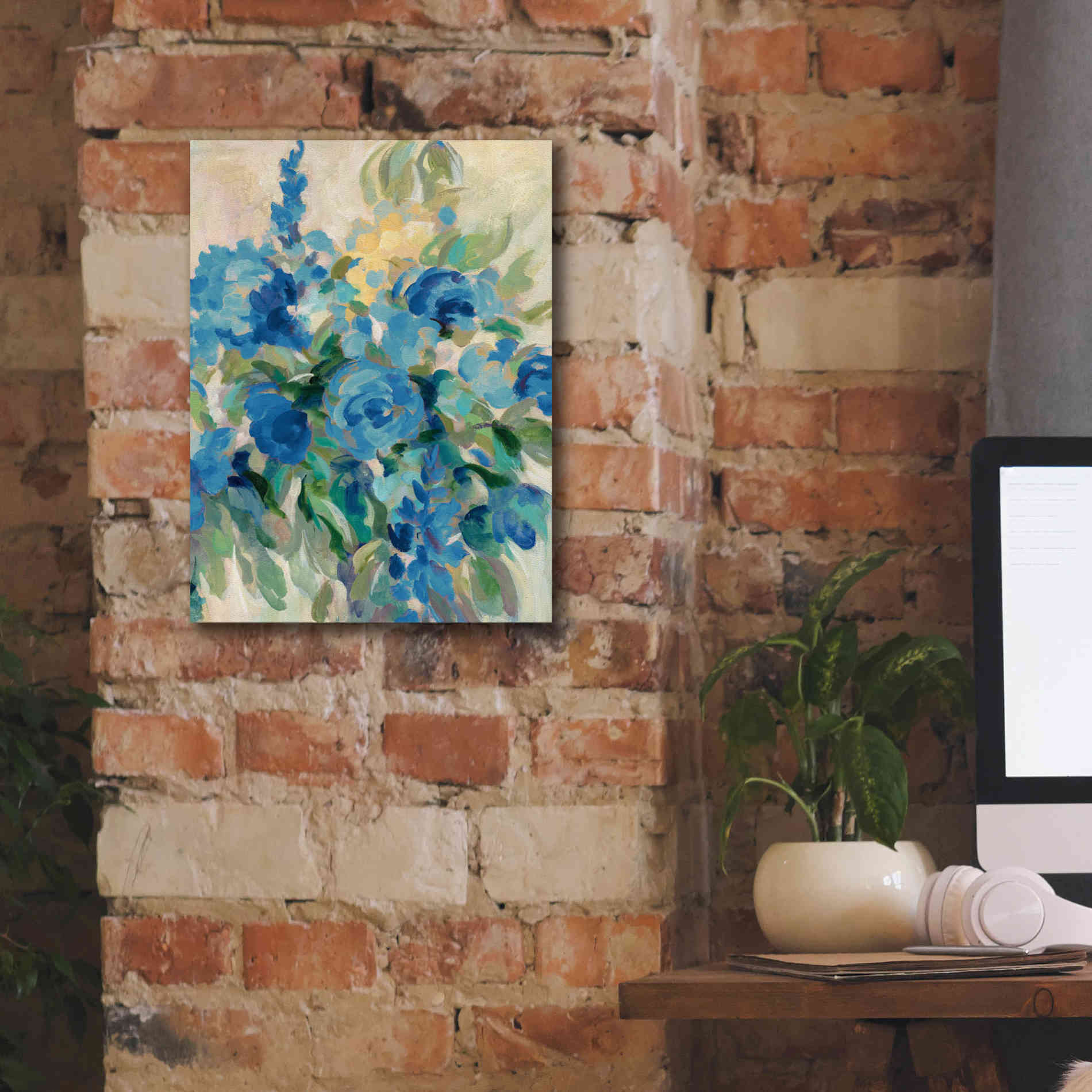 'Flower Market III Blue' by Silvia Vassileva, Canvas Wall Art,12 x 16