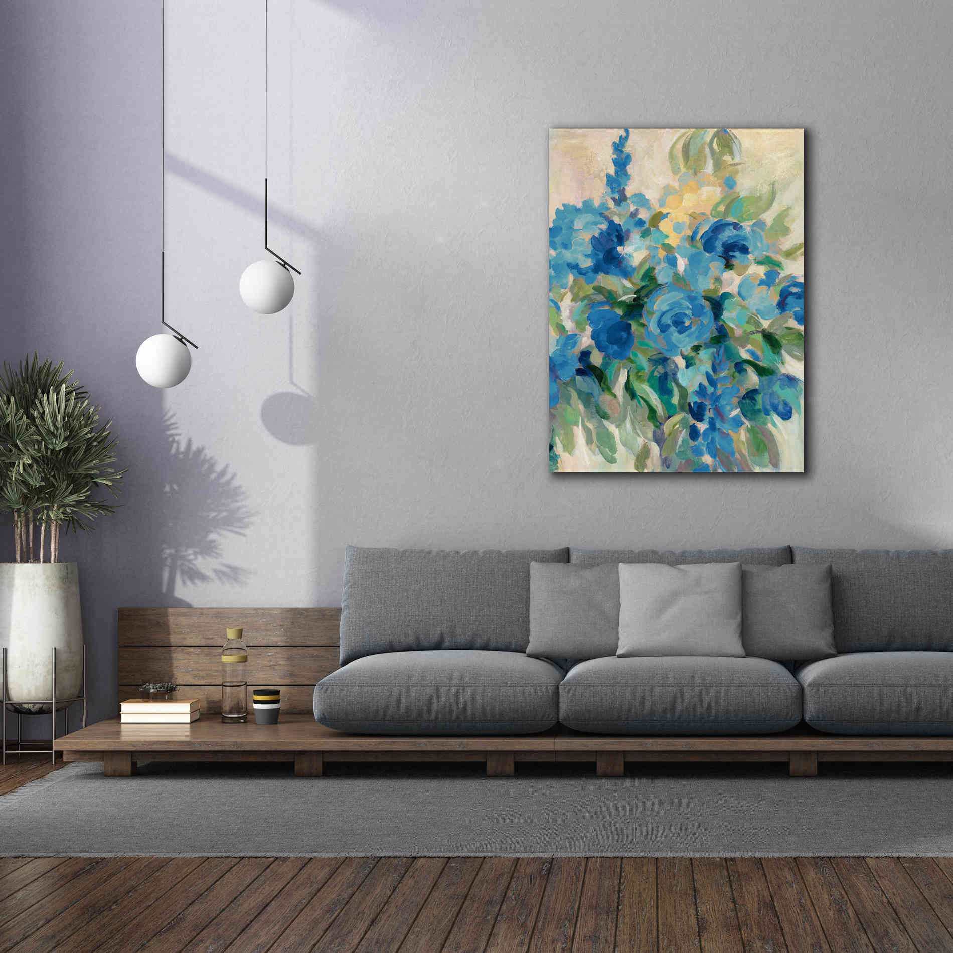 'Flower Market III Blue' by Silvia Vassileva, Canvas Wall Art,40 x 54