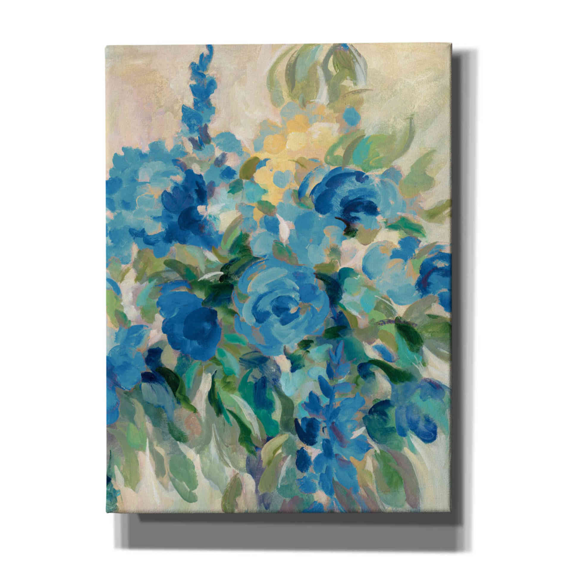 'Flower Market III Blue' by Silvia Vassileva, Canvas Wall Art,12x16x1.1x0,20x24x1.1x0,26x30x1.74x0,40x54x1.74x0