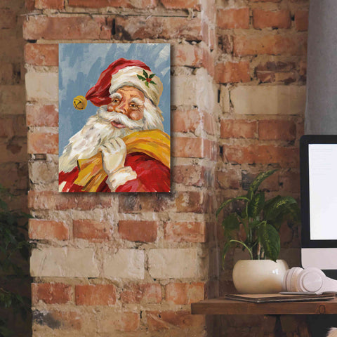 Image of 'Santa on Blue' by Silvia Vassileva, Canvas Wall Art,12 x 16