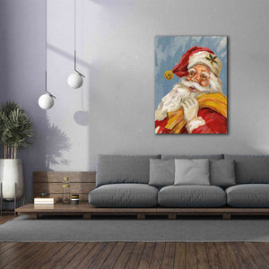 'Santa on Blue' by Silvia Vassileva, Canvas Wall Art,40 x 54